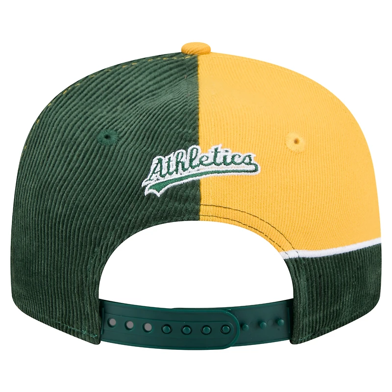 Men's New Era Green/Gold Athletics Retro Split Corduroy Snapback Hat