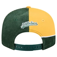 Men's New Era Green/Gold Athletics Retro Split Corduroy Snapback Hat