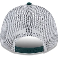 Men's New Era Green/White Athletics Logo Patch 9FORTY Trucker Snapback Hat