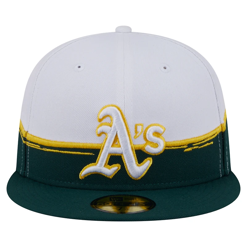 Men's New Era  Green/White Athletics Paint Stroke 59FIFTY Fitted Hat