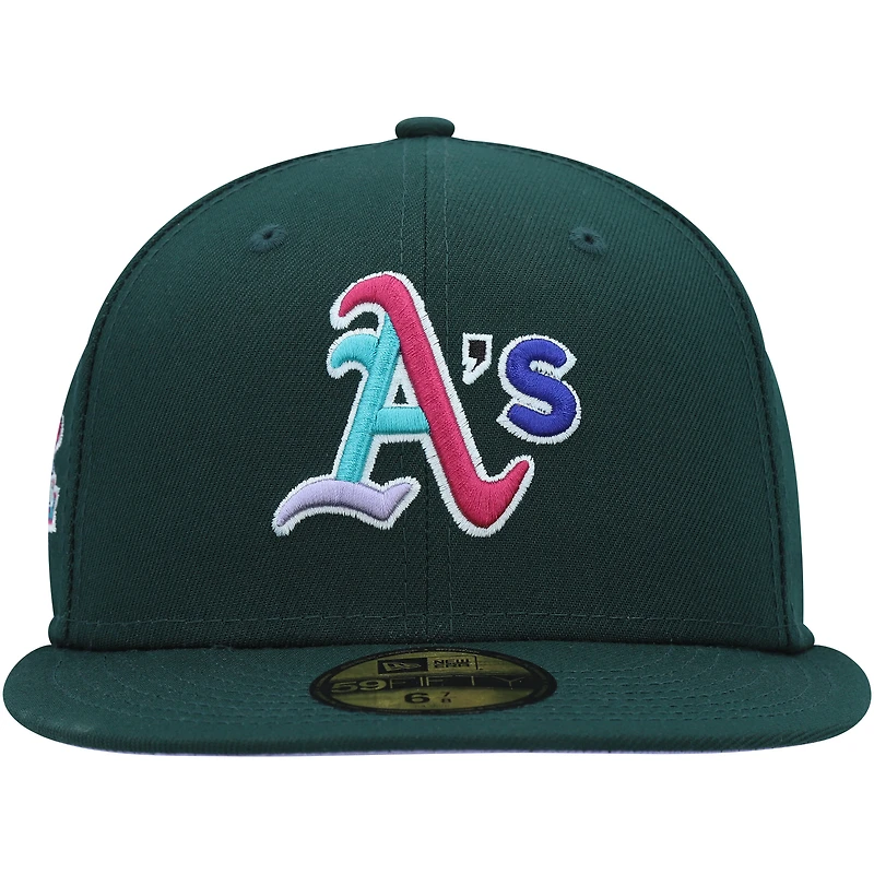 Men's New Era Green Athletics 1989 World Series Polar Lights 59FIFTY Fitted Hat