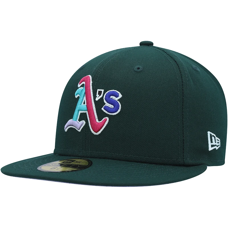 Men's New Era Green Athletics 1989 World Series Polar Lights 59FIFTY Fitted Hat