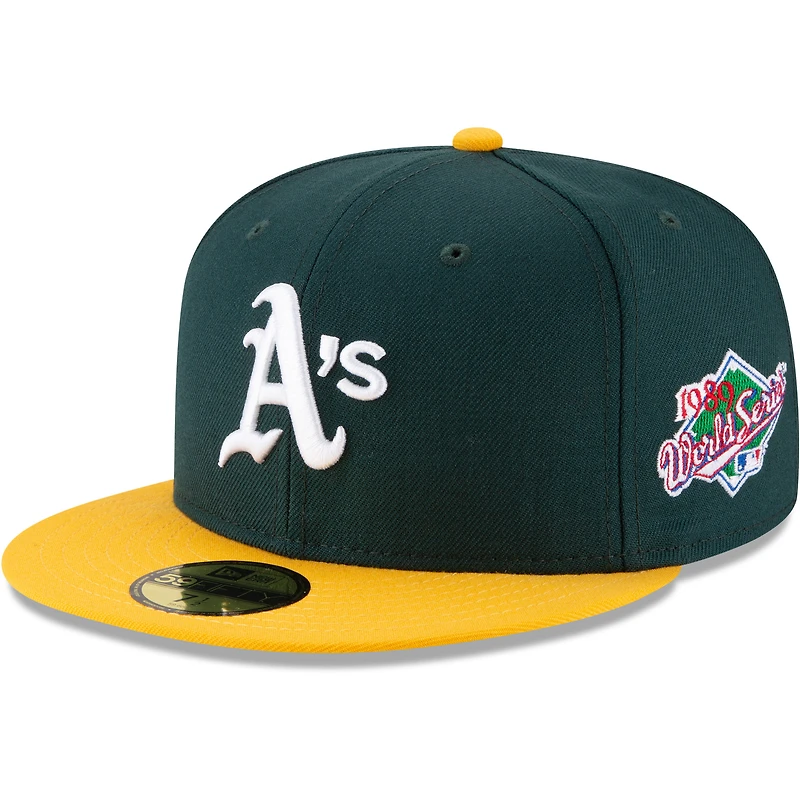 Casquette ajustée New Era Athletics verte 1989 World Series en laine 59FIFTY pour homme