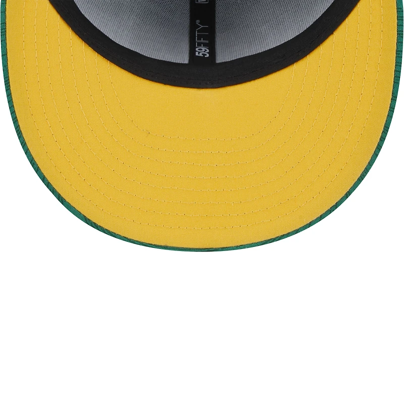 Casquette ajustée New Era Athletics 2024 Clubhouse 59FIFTY verte pour homme