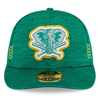 Men's New Era Green Athletics 2024 Clubhouse Low Profile 59FIFTY Fitted Hat