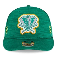 Men's New Era Green Athletics 2024 Clubhouse Low Profile 9FIFTY Snapback Hat
