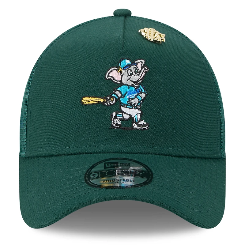 Men's New Era  Green Athletics 2025 Big League Chew A-Frame 9FORTY Adjustable Trucker Hat