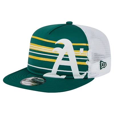 Men's New Era Green Athletics 9FIFTY A-Frame Trucker Snapback Hat