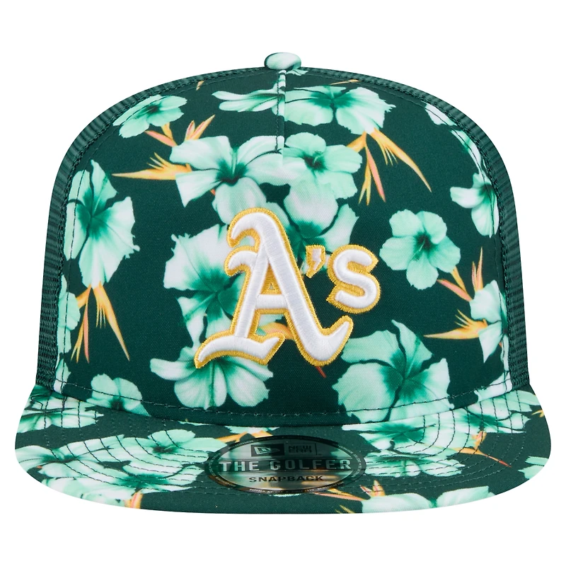Casquette snapback de golfeur à motif aventure New Era vert pour homme