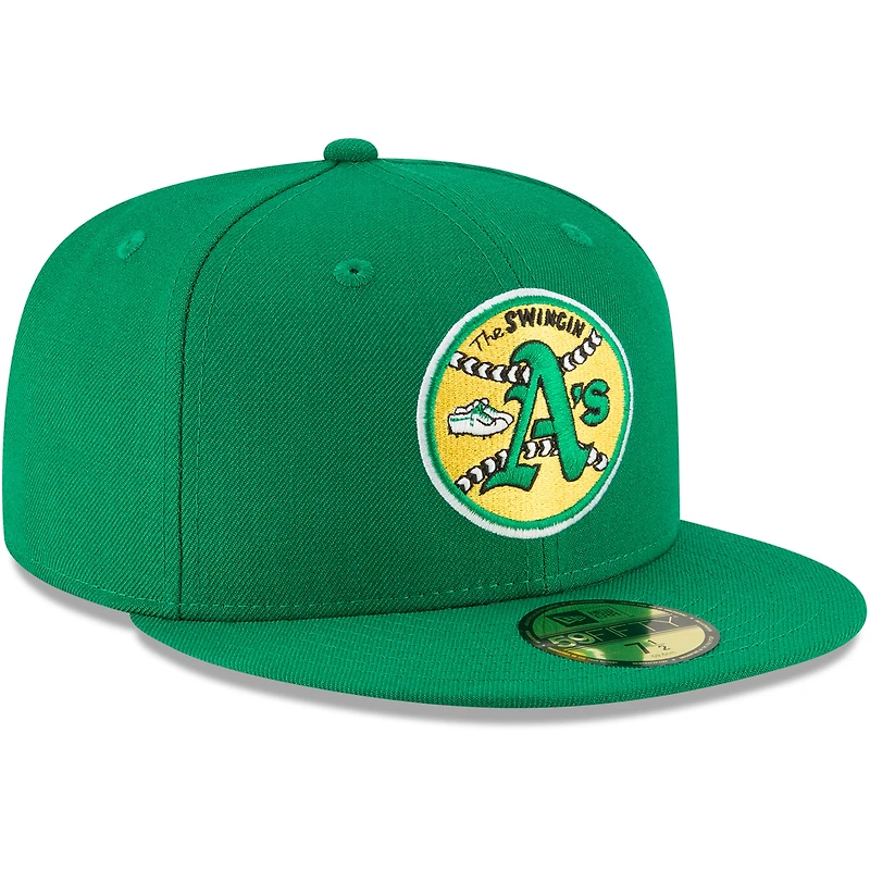 Men's New Era Green Athletics Cooperstown Collection Wool 59FIFTY Fitted Hat