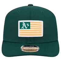 Men's New Era Green Athletics Flag 9SEVENTY Stretch-Snap Hat