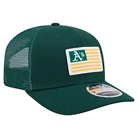 Men's New Era Green Athletics Flag 9SEVENTY Stretch-Snap Hat