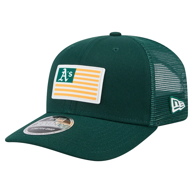 Casquette extensible à bouton-pression New Era 9SEVENTY verte pour homme