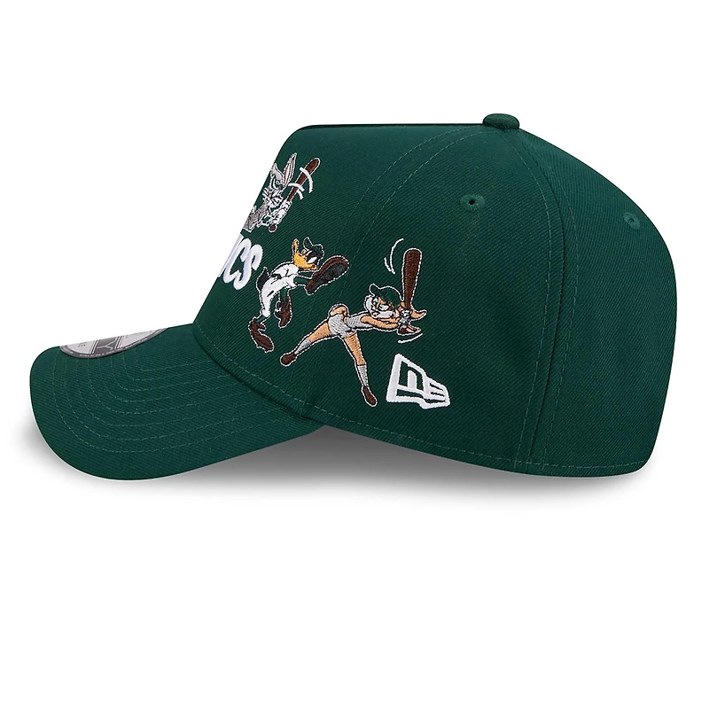 Men's New Era Green Athletics Looney Tunes A-Frame 9FORTY Adjustable Hat