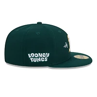 Men's New Era Green Athletics Looney Tunes Bugs Bunny 59FIFTY Fitted Hat