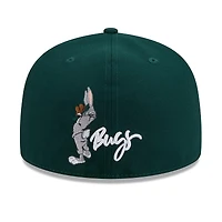 Men's New Era Green Athletics Looney Tunes Bugs Bunny 59FIFTY Fitted Hat