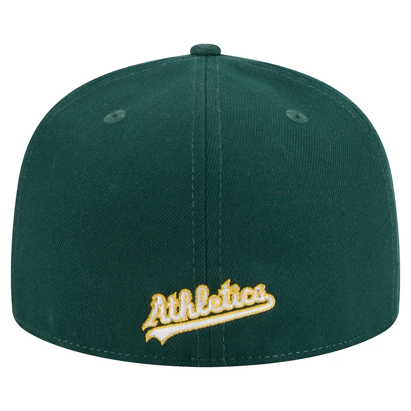 Men's New Era Green Athletics Overlap 59FIFTY Fitted Hat