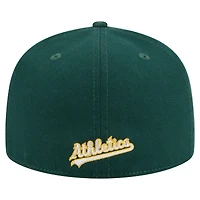 Men's New Era Green Athletics Overlap 59FIFTY Fitted Hat