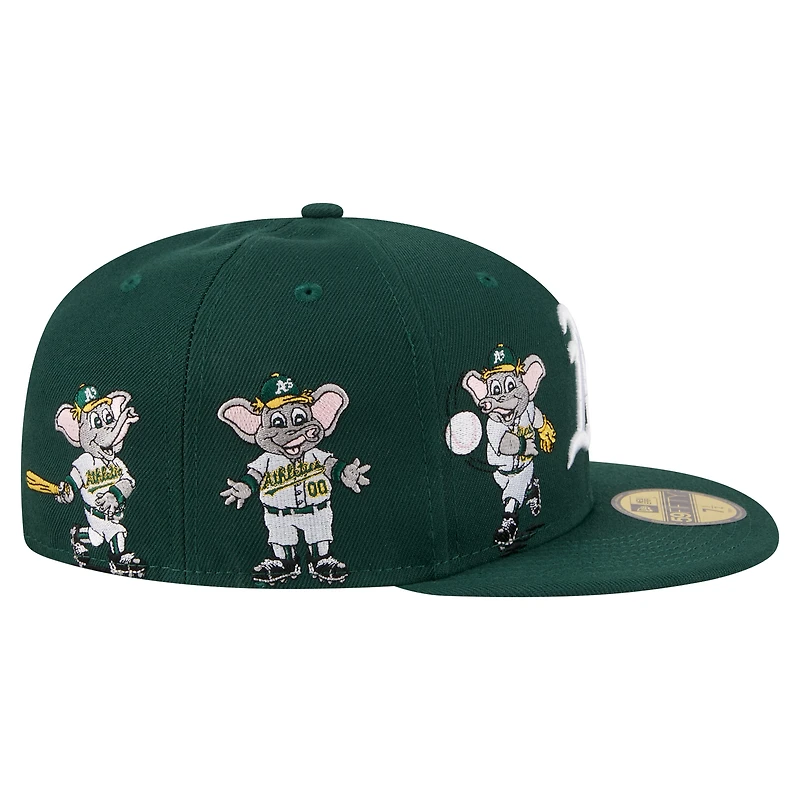 Men's New Era Green Athletics Run Mascot 59FIFTY Fitted Hat