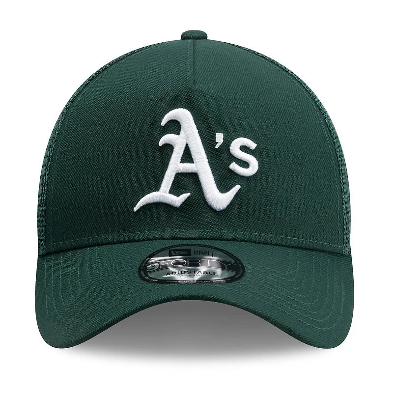 Casquette trucker ajustable New Era Green Athletics Side Script 9FORTY pour homme