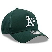 Casquette trucker ajustable New Era Green Athletics Side Script 9FORTY pour homme