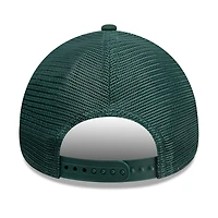 Casquette trucker ajustable New Era Green Athletics Side Script 9FORTY pour homme