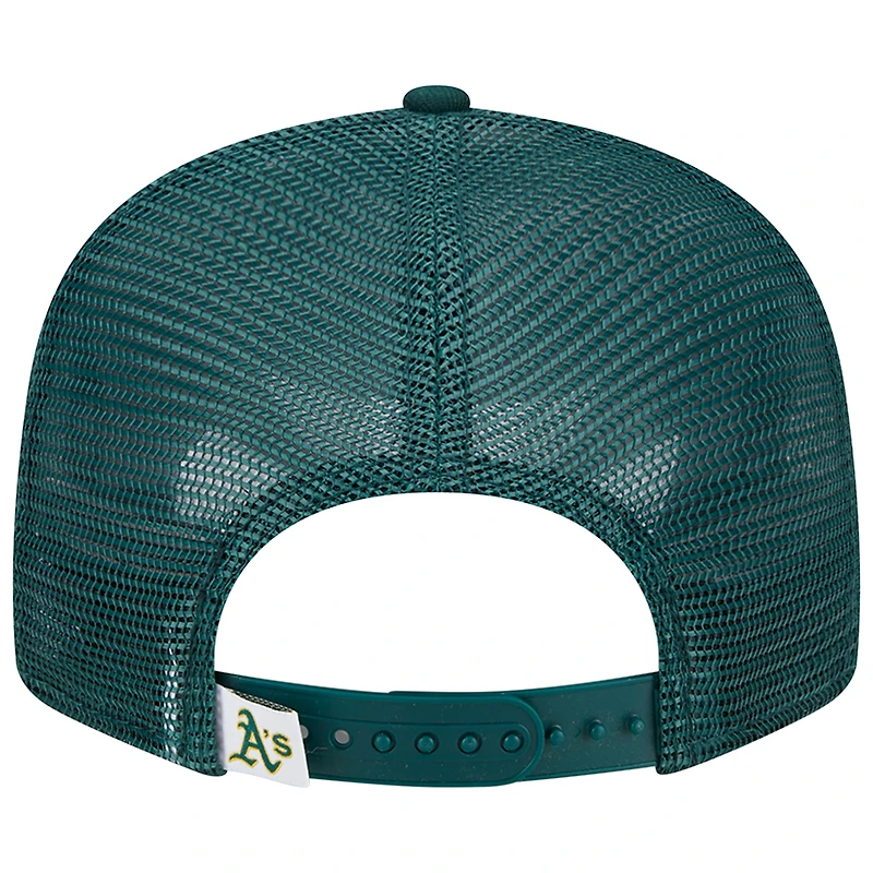 Men's New Era Green Athletics Team Color Trucker 9FIFTY Snapback Hat