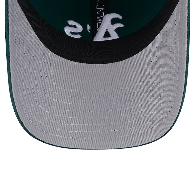 Men's New Era Green Athletics Team Slick Trucker 9TWENTY Adjustable Hat