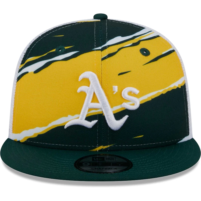Men's New Era Green Athletics Tear Trucker 9FIFTY Snapback Hat