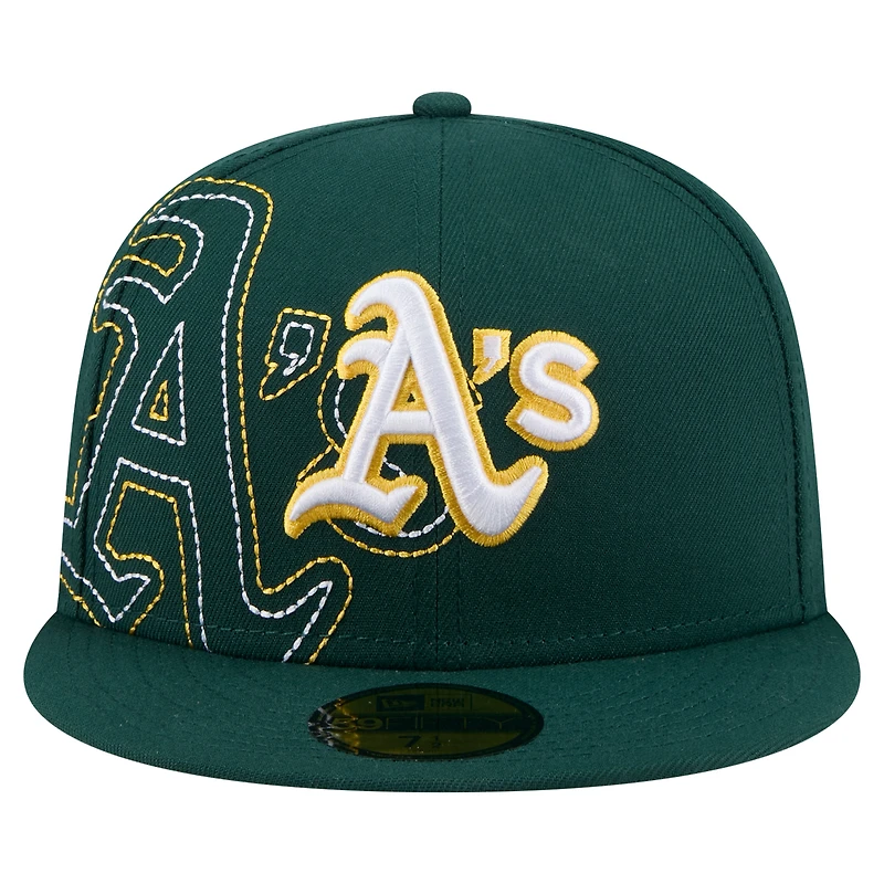 Men's New Era Green Athletics Yarn Stitch 59FIFTY Fitted Hat