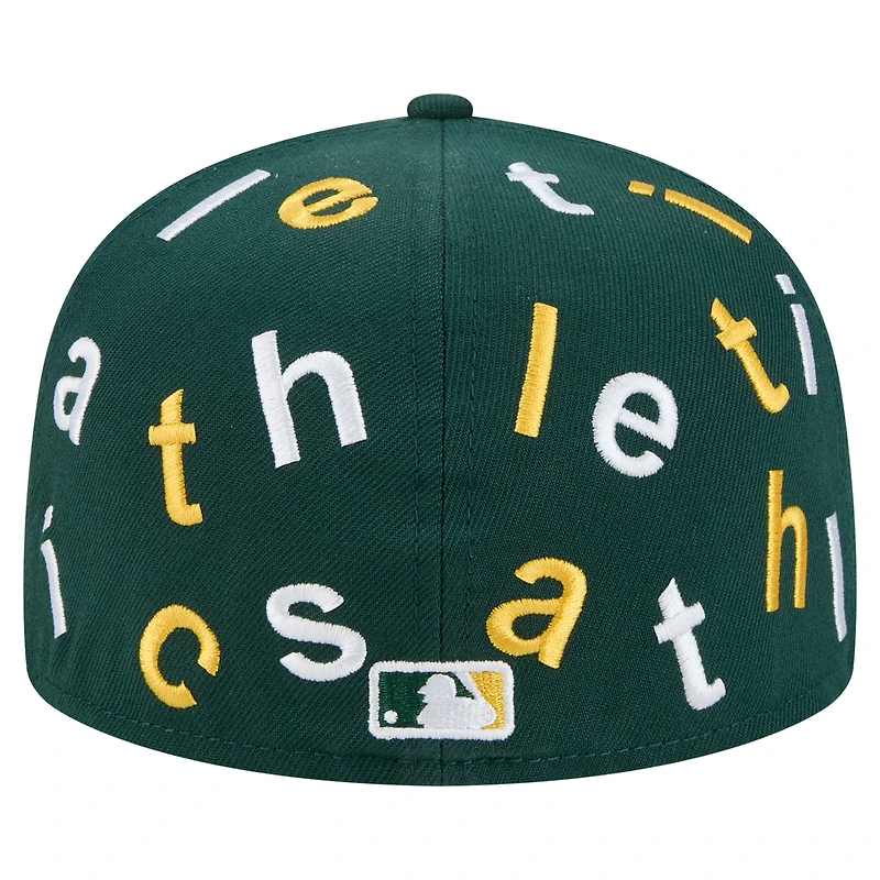 Casquette ajustée 59FIFTY verte Oakland Athletics Team Confetti de New Era pour homme