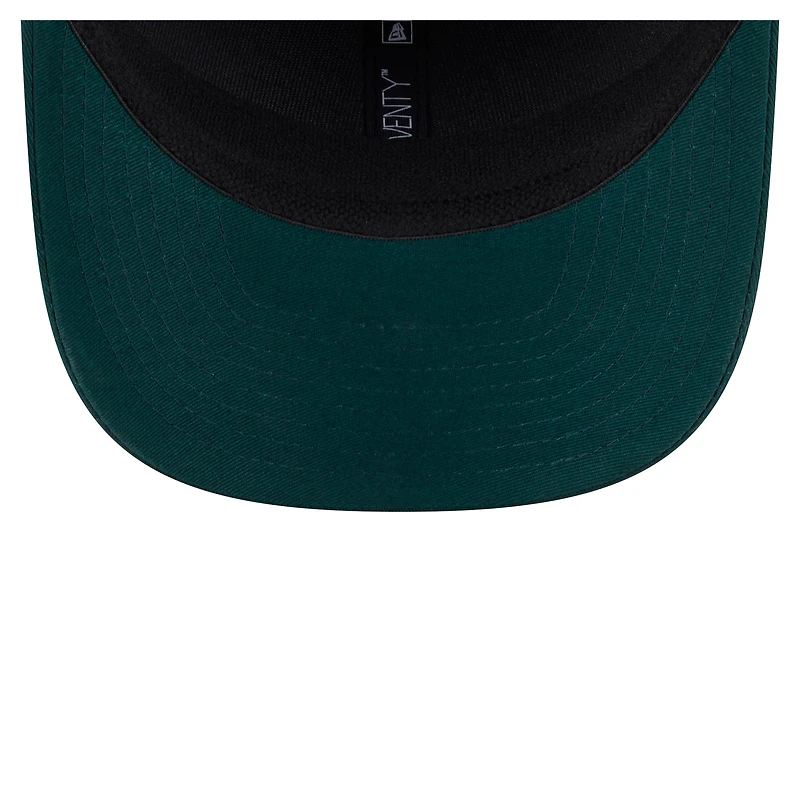 Men's New Era Kelly Green Athletics Circle Patch 9SEVENTY Stretch-Snap Hat