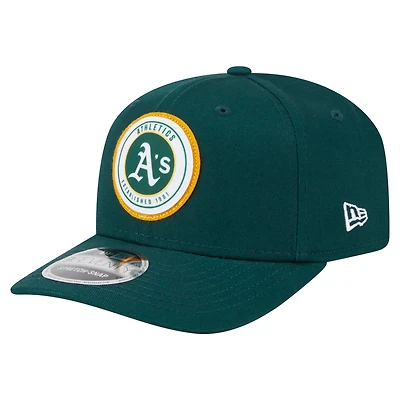 Men's New Era Kelly Green Athletics Circle Patch 9SEVENTY Stretch-Snap Hat