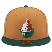 Men's New Era Khaki/Green Athletics Ice Cream 9FIFTY Snapback Hat