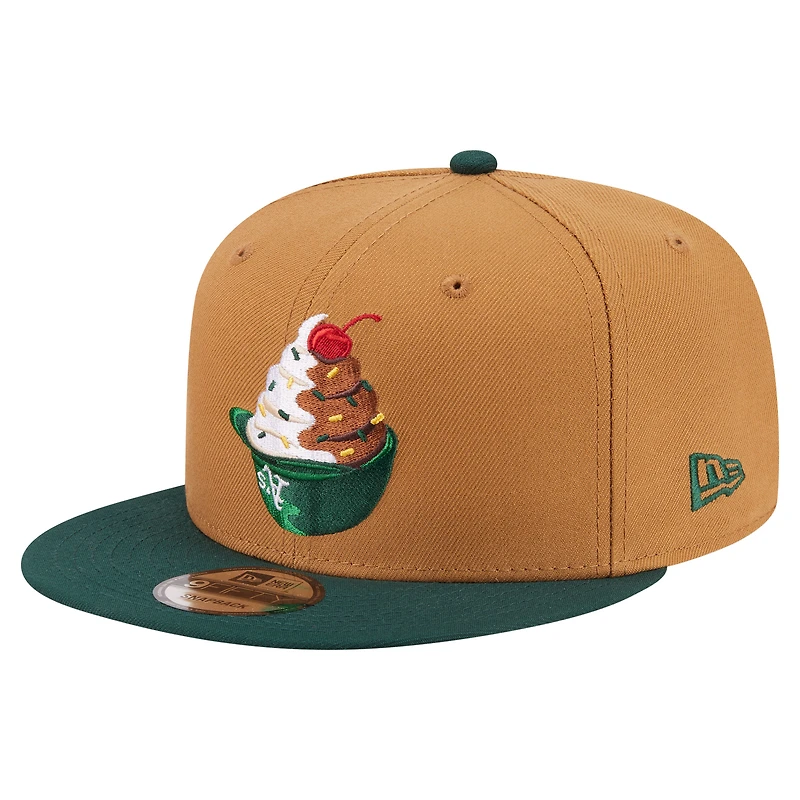 Casquette snapback New Era Athletics 9FIFTY kaki/vert pour homme