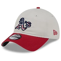Casquette ajustable New Era Khaki/Red Athletics 2024 Fourth of July 9TWENTY pour homme