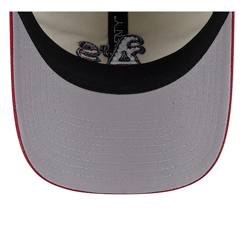 Men's New Era Khaki/Red Athletics 2024 Fourth of July 9TWENTY Adjustable Hat