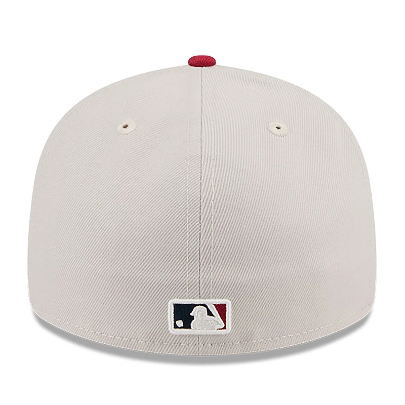 Men's New Era Khaki/Red Athletics 2024 Fourth of July Low Profile 59FIFTY Fitted Hat