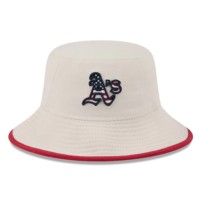Men's New Era Khaki Athletics 2024 Fourth of July Bucket Hat