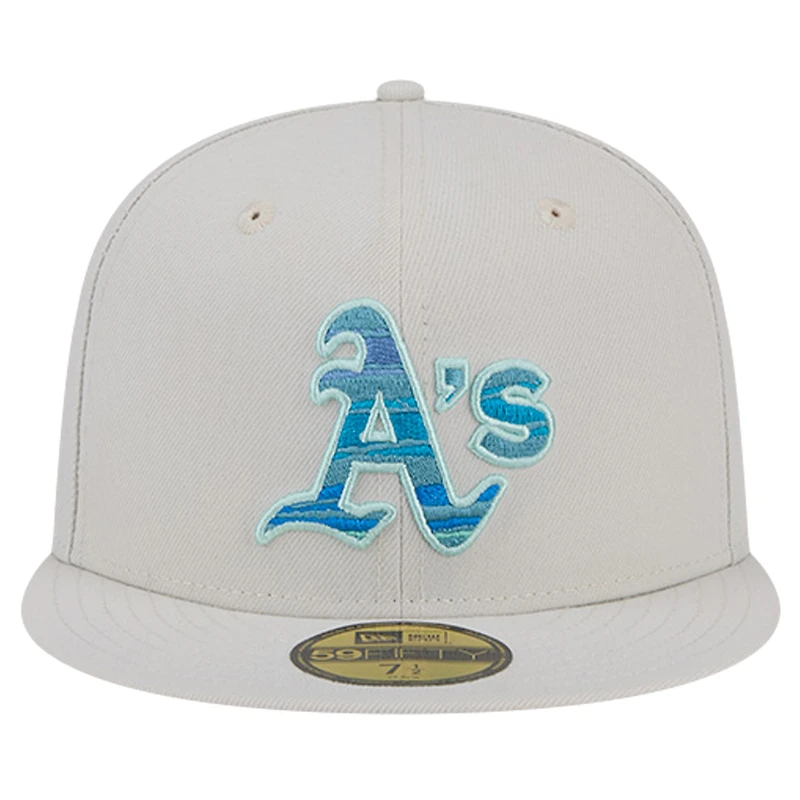 Men's New Era Khaki Athletics Stone Mist 59FIFTY Fitted Hat