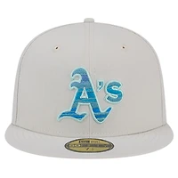Men's New Era Khaki Athletics Stone Mist 59FIFTY Fitted Hat