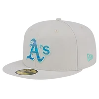 Men's New Era Khaki Athletics Stone Mist 59FIFTY Fitted Hat
