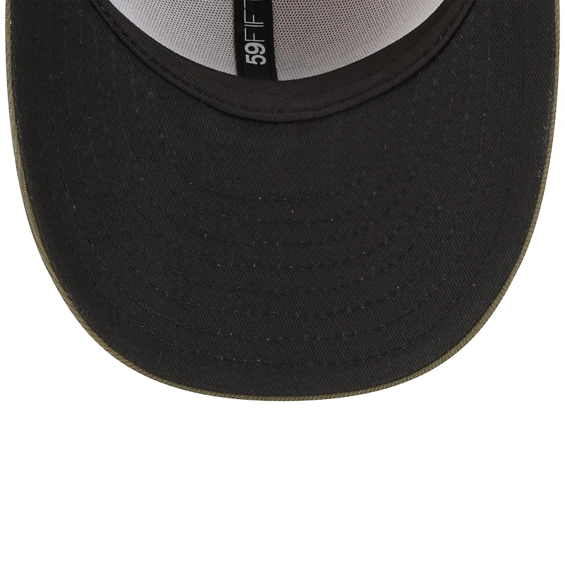 Men's New Era Light Beige/Olive Athletics 2025 Armed Forces Day 59FIFTY Fitted Hat