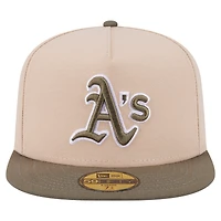 Men's New Era Light Beige/Olive Athletics Two-Tone Color Pack A-Frame 59FIFTY Fitted Hat
