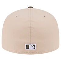 Men's New Era Light Beige/Olive Athletics Two-Tone Color Pack A-Frame 59FIFTY Fitted Hat