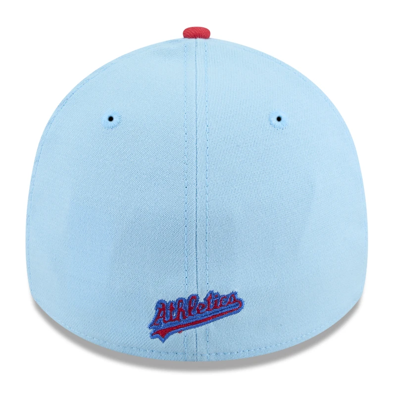 Men's New Era Light Blue/Red Athletics 2025 Fourth of July 39THIRTY Flex Hat