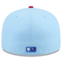 Casquette ajustée New Era 59FIFTY bleu clair/rouge Athletics 2025 pour homme