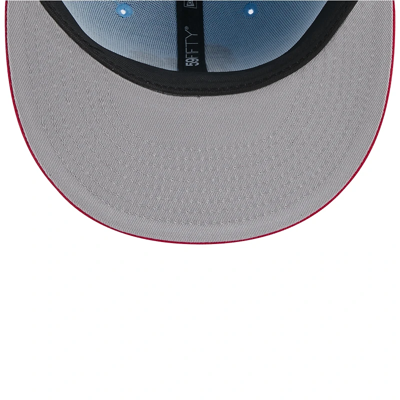 Men's New Era Light Blue/Red Athletics 2025 Fourth of July 59FIFTY Fitted Hat