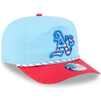 Casquette de golf à visière snapback New Era bleu clair/rouge Athletics 2025 pour homme
