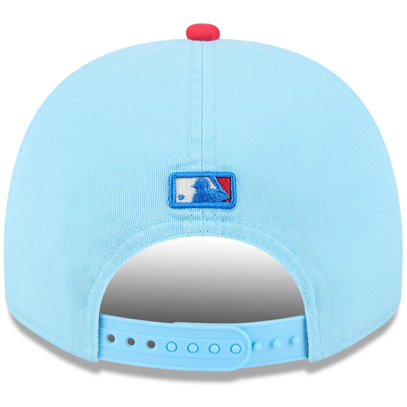 Men's New Era Light Blue/Red Athletics 2025 Fourth of July Golfer Snapback Hat